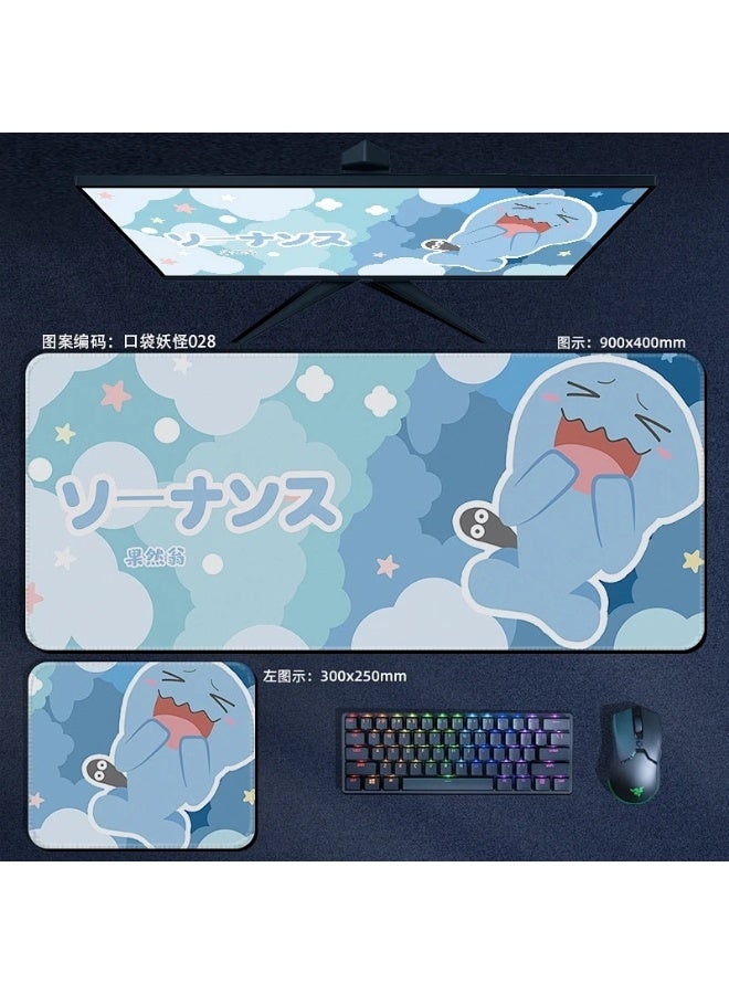 pokemon Mouse Pad Large Mouse Pad for Computer Non Slip Rubber Base 900*400*3mm  Home Office Long Stitched Edge Mouse Mat for Laptop