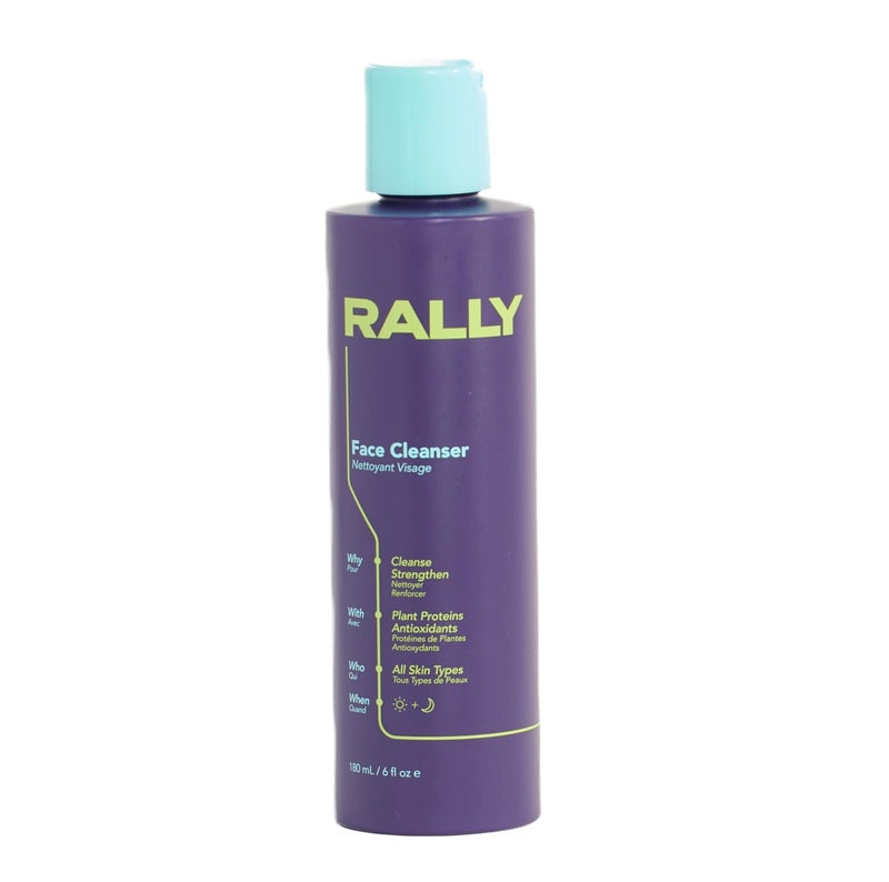 RALLY PlantBased Gel Foaming Face Cleanser  Clean  Hydrating Formula  Gentle Daily Cleanse  Antioxidants  Derm Approved for Tweens Teens  Athletes 6 OZ