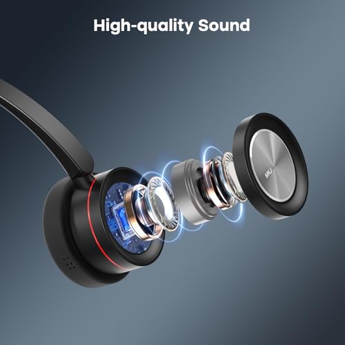MKJ USB Headset with Microphone, Noise Canceling Wired Headphone for Call Center, Office Headset for PC, Computer, Laptop, Work with Ms Teams, Zoom, Webex, Conference, Black - Image 5