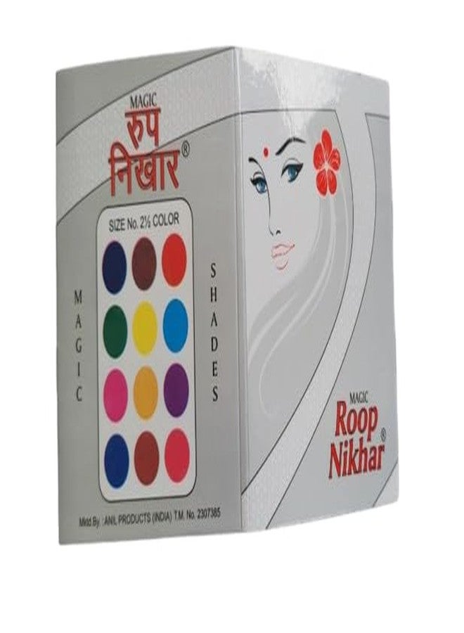 Plain Round Multicolour Kumkum Self-Adhesive Sticker Bindis Booklet for Women (Pack of 150 Bindis in one Booklet) Roop Nikhar Self Adhesive Bindis (Size- 2.5)