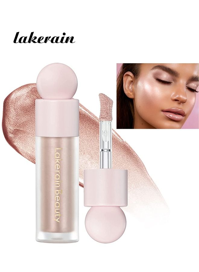 lakerain Liquid Luminizer - Body Luminizer - Face Body Highlighter - All In One Makeup Liquid Illuminator - Waterproof Moisturizing Light Shimmer Illuminator For Face And Body (ROSE GOLD)  - Image 1