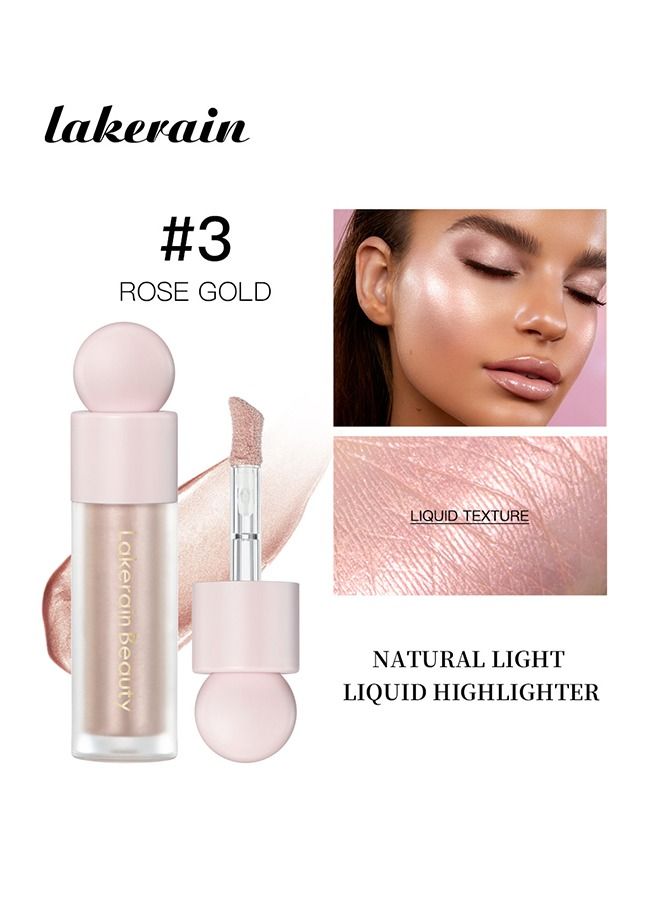 lakerain Liquid Luminizer - Body Luminizer - Face Body Highlighter - All In One Makeup Liquid Illuminator - Waterproof Moisturizing Light Shimmer Illuminator For Face And Body (ROSE GOLD)  - Image 2