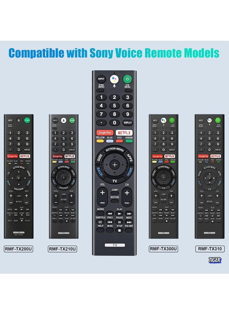TIGER Replacement Remote for Sony Bravia TV with Voice Control, Compatible with RMF-TX300U 4K Smart HDTV Models XBR-49X800E, XBR-55X800E, XBR-55X850D, XBR-65X850E, XBR-85X850D, XBR-43X800E, XBR-65X930D, XBR-75X850E, XBR-75X940D - Image 2