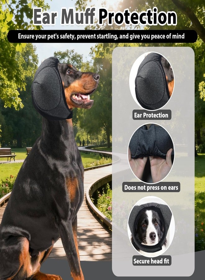 Adhiper Upgrade Dog Ear Muffs Wraps Noise Protection Quiet Ears, Elastic Waterproof Dog Ear Covers for Grooming, Bath, Drying, Swim & Anxiety Relief Reserved Ear Room Design (Gray/Medium) - Image 3