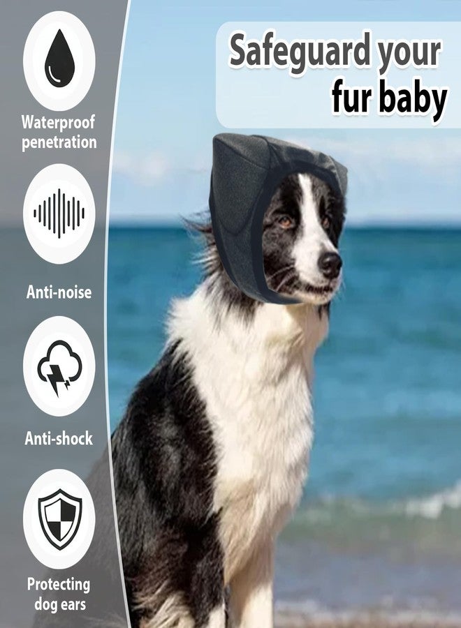 Adhiper Upgrade Dog Ear Muffs Wraps Noise Protection Quiet Ears, Elastic Waterproof Dog Ear Covers for Grooming, Bath, Drying, Swim & Anxiety Relief Reserved Ear Room Design (Gray/Medium) - Image 5