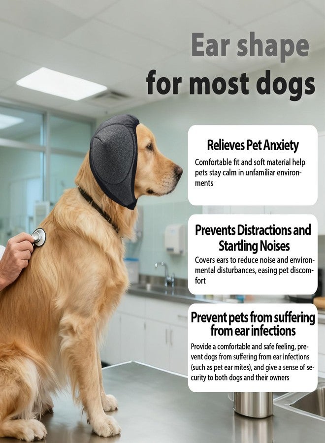 Adhiper Upgrade Dog Ear Muffs Wraps Noise Protection Quiet Ears, Elastic Waterproof Dog Ear Covers for Grooming, Bath, Drying, Swim & Anxiety Relief Reserved Ear Room Design (Gray/Medium) - Image 4