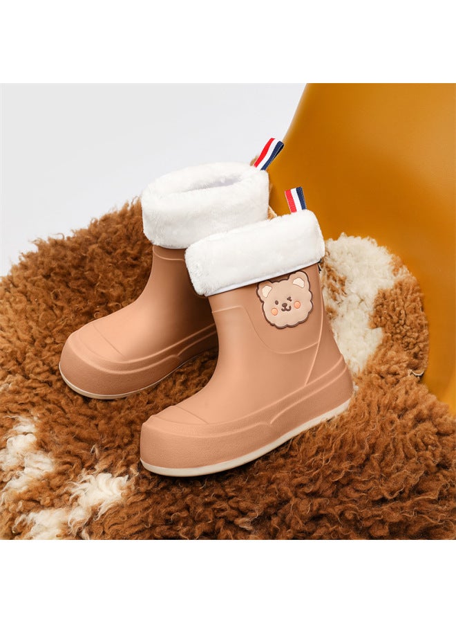 Fashionable Women's Rain Boots, Non-slip Mid-calf Kitchen Shoes, Outdoor Rainproof Water Shoes, Waterproof Parent-child Style Rubber Shoes For Women
