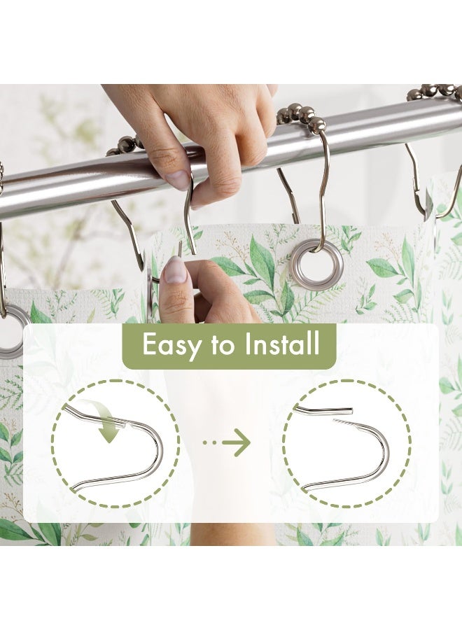 Amazer Shower Curtain Rings, Set of 12, Rust-Resistant Metal Shower Hooks Ring Shower Rings for Curtain Rolling Shower Curtain Hooks for Bathroom Shower Rod Shower Curtain Hangers, Nickel - Image 4
