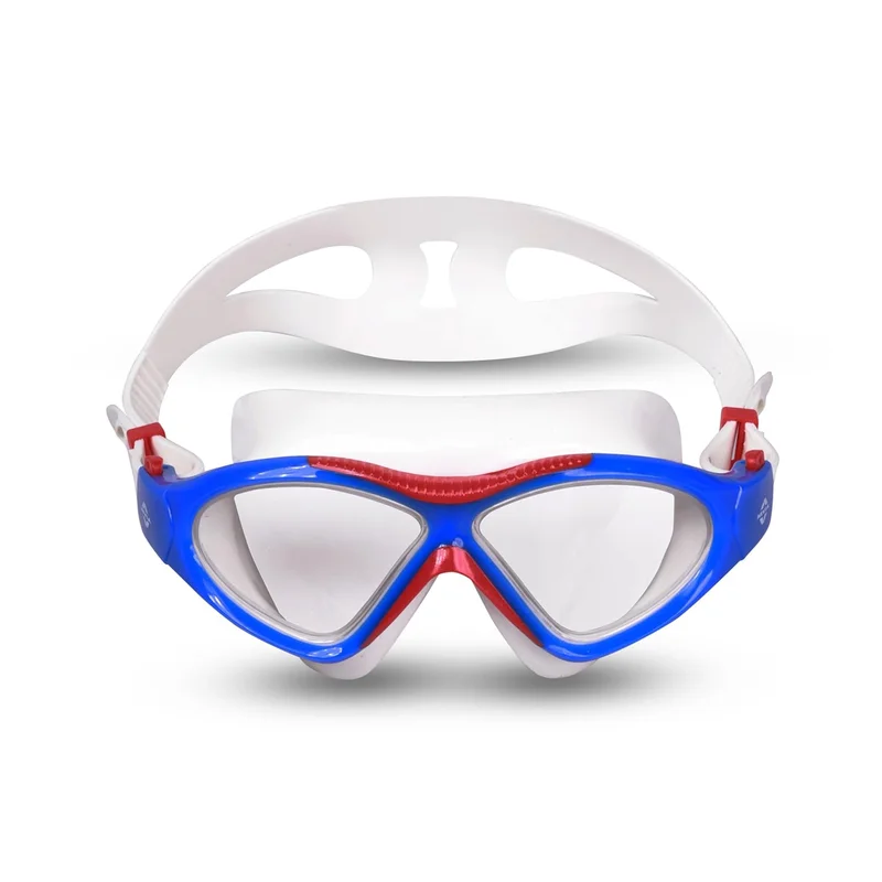Nivia NIVIA Unimask Jr. 2.0 Swimming Goggles for Kids - Anti Fog, UV Protection, Comfort Fit - Blue/Red
