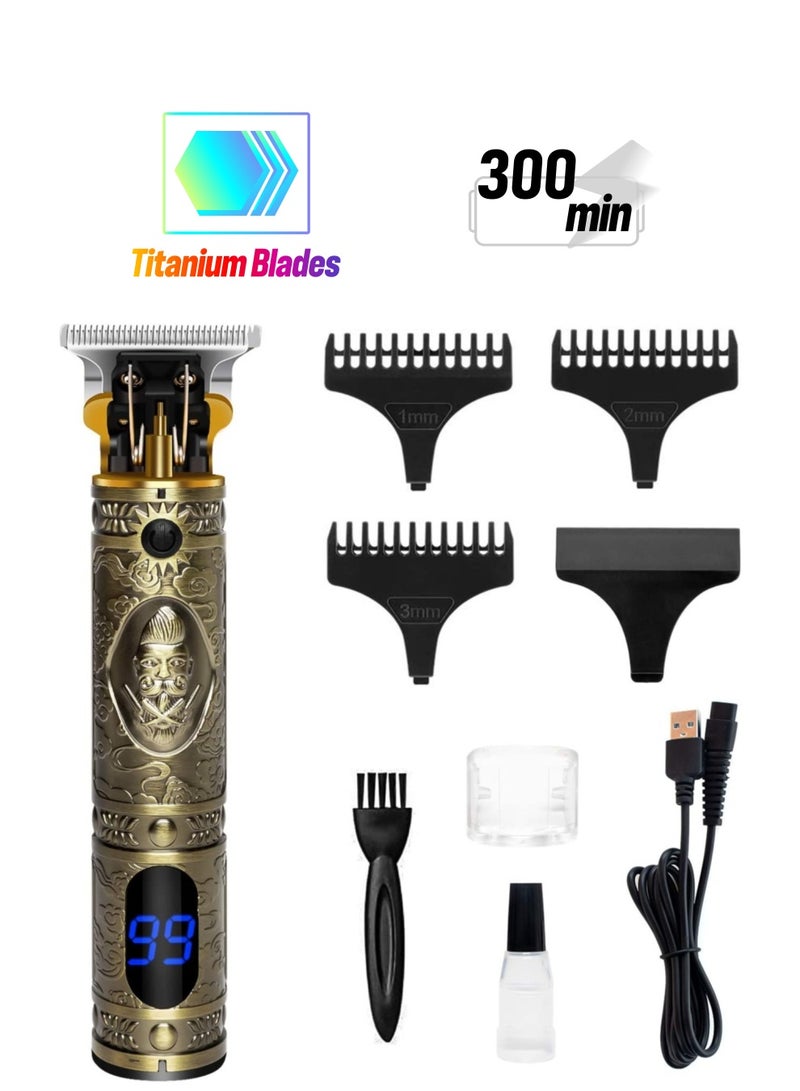 Upgraded T Blade Hair Trimmer for Men, Cordless Electric Pro Li Outliner, Zero Gapped Detail Barbershop Beard Shaver Rechargeable Hair Clippers with Limit Combs Guards & LED Display - Image 1