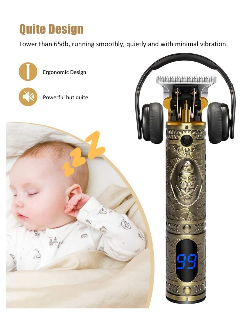 Upgraded T Blade Hair Trimmer for Men, Cordless Electric Pro Li Outliner, Zero Gapped Detail Barbershop Beard Shaver Rechargeable Hair Clippers with Limit Combs Guards & LED Display - Image 3