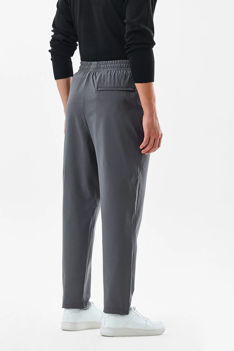 Snitch Grey Relaxed Fit Stretch Trousers for Men | Best Price UAE