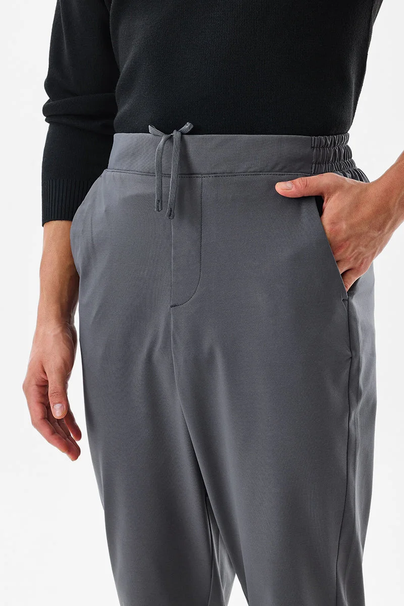 Snitch Grey Relaxed Fit Stretch Trousers for Men | Best Price UAE