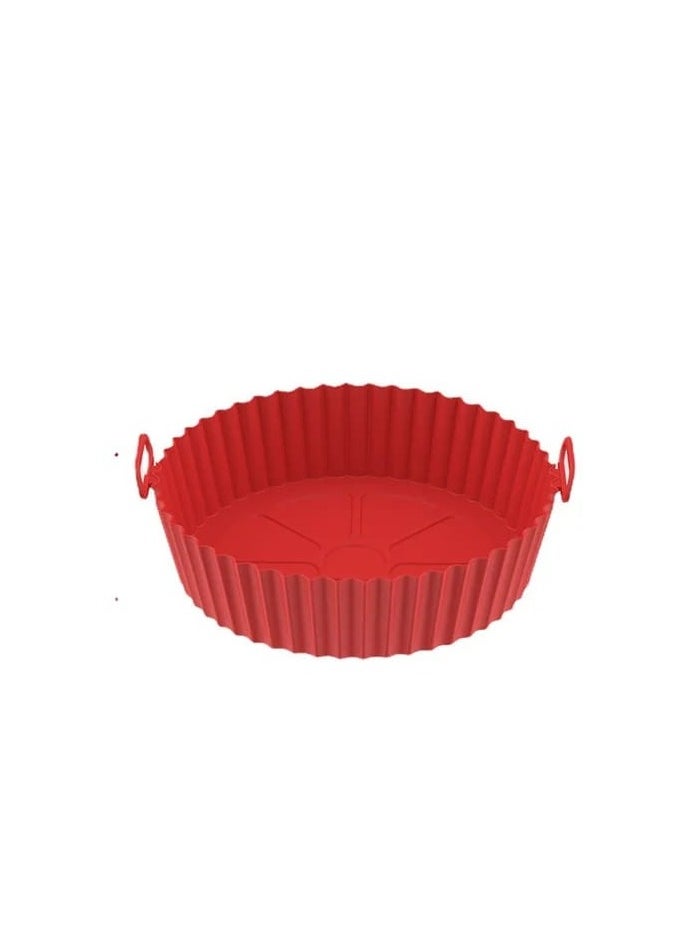 LDQ - 2 Pcs Air Fryer Silicone Liners Food Safe Non Stick Air fryers Basket with Oil Brush & 2pcs Hand Clip Oven Accessories, Reusable Replacement of Flammable Parchment Liner Paper Fits 3QT - 5QT Air Fryer - Image 1