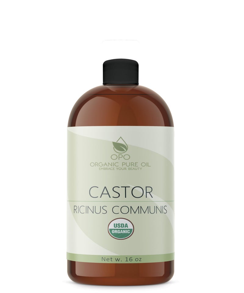 OPO Organic Castor Oil | USDA Certified Organic, Pure and Cold Pressed, Refined, Non-GMO Hexane-Free - 16 oz - for Skin, Hair, Nails, Body, Eyelashes, Growth, Conditions, Nourishes & Hydrates - Image 1