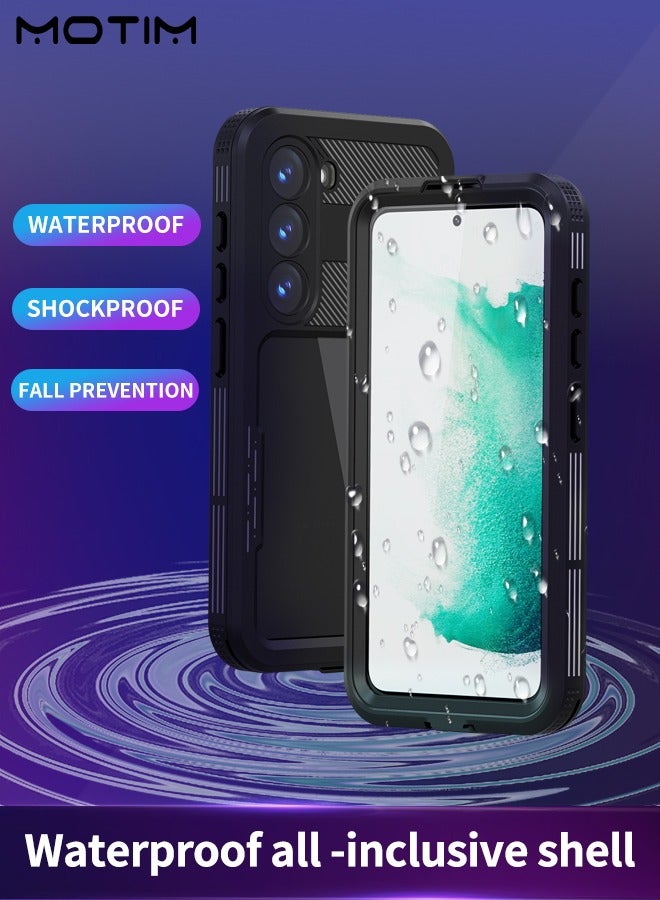 Motim Case for Samsung Galaxy S23, 360° Full body Protection Tempered Glass Waterproof Shockproof Phone Case Cover for Samsung S23 Phone Case - Image 3