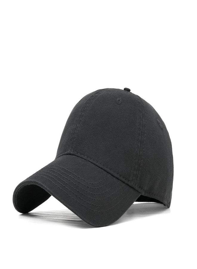 FASHIXD Oversize XXL Baseball Caps,Vintage Baseball Cap Golf Hat for Big Heads 22"-25"，Sports Cap Dad Cap Adjustable[All Senson] (Black) - Image 1