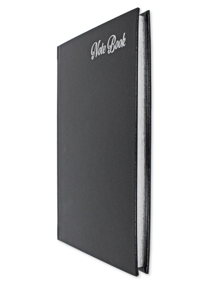 FIS FIS Notebook Bonded Leather, Size A5, Offset White Paper, 70 GSM, 196 Pages, 8 mm Ruled, Hard Cover, Silver Gilded Edges, Colour Black - FSNBHCA5GWHBLBK  - Image 3