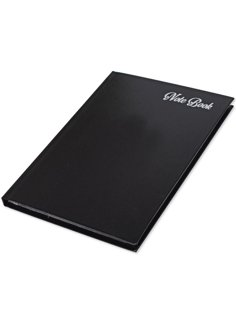 FIS FIS Notebook Bonded Leather, Size A5, Offset White Paper, 70 GSM, 196 Pages, 8 mm Ruled, Hard Cover, Silver Gilded Edges, Colour Black - FSNBHCA5GWHBLBK  - Image 1