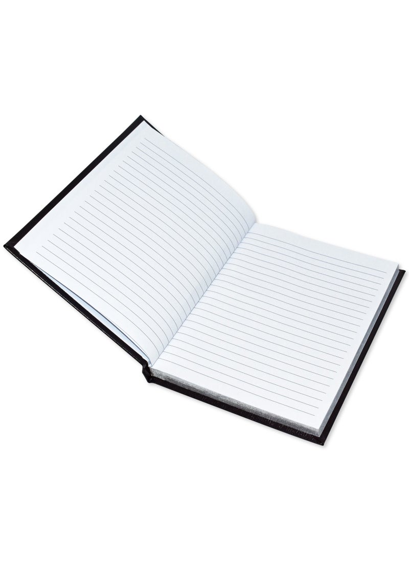 FIS FIS Notebook Bonded Leather, Size A5, Offset White Paper, 70 GSM, 196 Pages, 8 mm Ruled, Hard Cover, Silver Gilded Edges, Colour Black - FSNBHCA5GWHBLBK  - Image 2