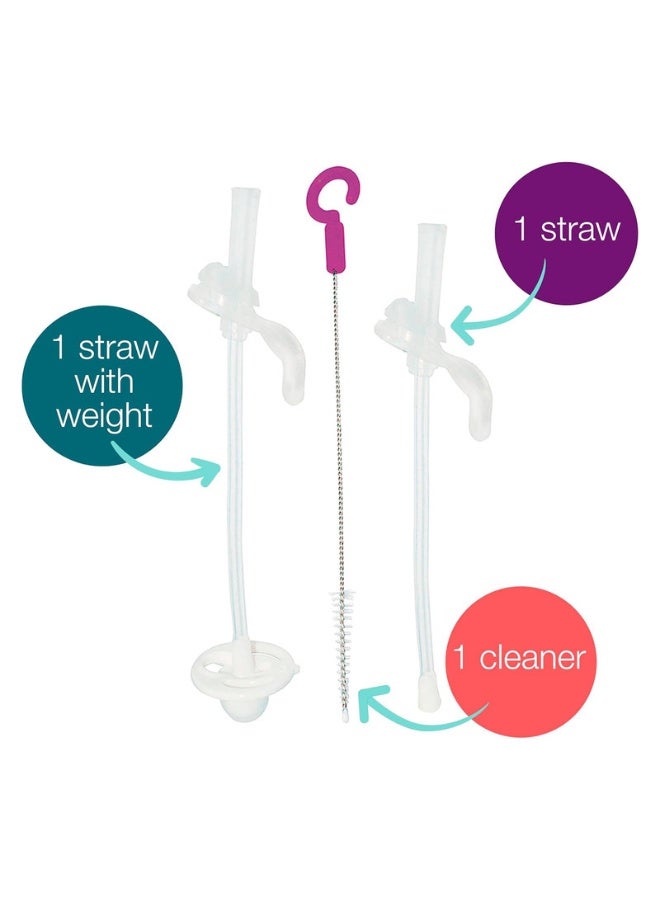 b.box Sippy Cup Replacement Straw Pack: Includes 1 Replacement Straw with Weight, 1 Cleaning Brush, Fits Sippy Cups - Image 2