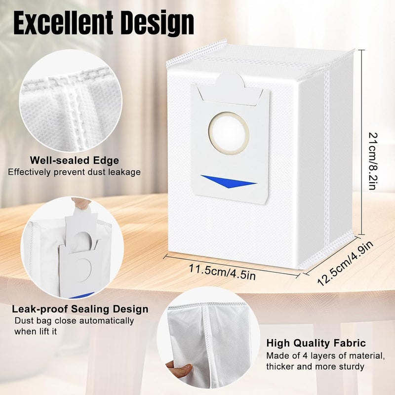 Chuancheng 12pcs Dust Filter Bags for ECOVACS DEEBOT X2/ X2 Omni/ X2 Pro/ X5 Pro/X5 Omni/ DEX86 Vacuum Cleaner Robot Replacement Parts, Automatic Emptying Station DDB030025 - Image 5