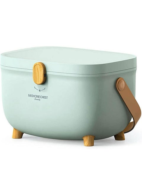 LEVGRY Medicine Storage Box Oval Medicine Box Organizer Storage Plastic First Aid Container Bin with Removable Tray and Portable Handle Family Emergency Medicine Kit Case Organizer for Office