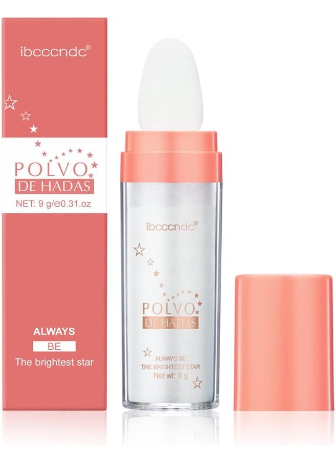 ibcccndc Ibcccndc Polvo De Hadas Fairy Highlight Patting Powder Highlighter Body Glitter for Face Hair Eye Lip and Body,Make Up for Prom, Festival Rave, Stage Makeup (White) 