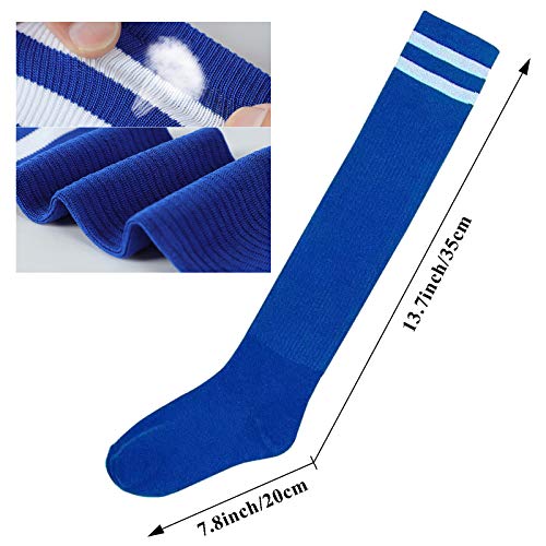 Aulufft Neon Knee High Socks, 8 Pairs Striped Tube Sock Athletic Baseball Basketball Dance Neon Colored Soccer Socks for Adult Girls Women Youth, 8 Colors/Set - Image 3