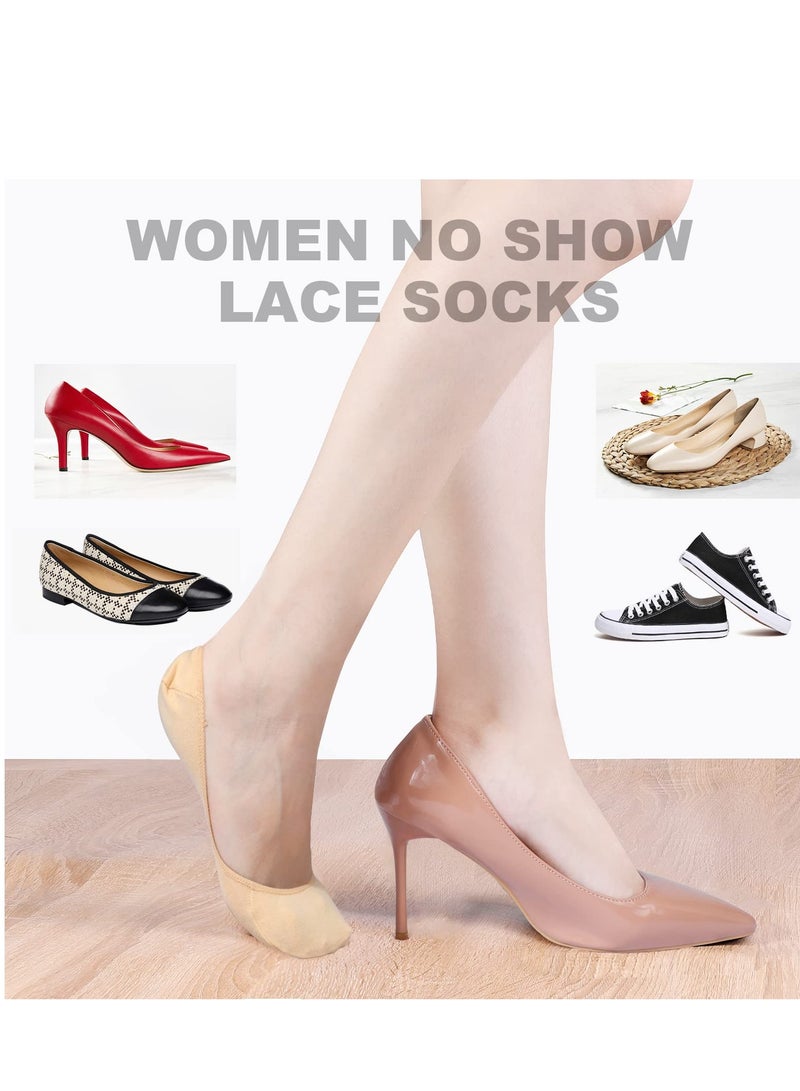 KASTWAVE Women's No-Show Socks - 6 Pairs Cotton Ladies Ultra Low-Cut Liner Invisible Socks Non-slip Soft Ankle Socks Casual Socks for Loafers, Sneakers Flats, and Boat Shoes - Size 35-40(EU) - Image 5
