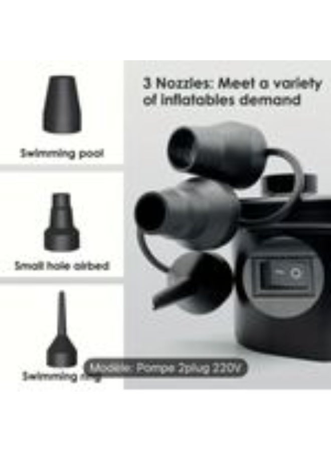 Jackaro Abu Dhabi High Power Portable Electric Air Pump with 3 Nozzles for Air Beds, Camping Mats, Pool Balls & Balloons - Image 2