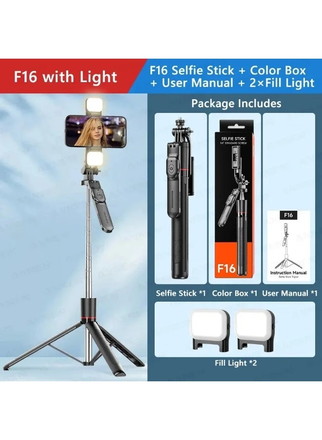 F16 Super Long Selfie Stick Face Tracking Tripod & Phone Holder – Perfect for Outdoor Photography