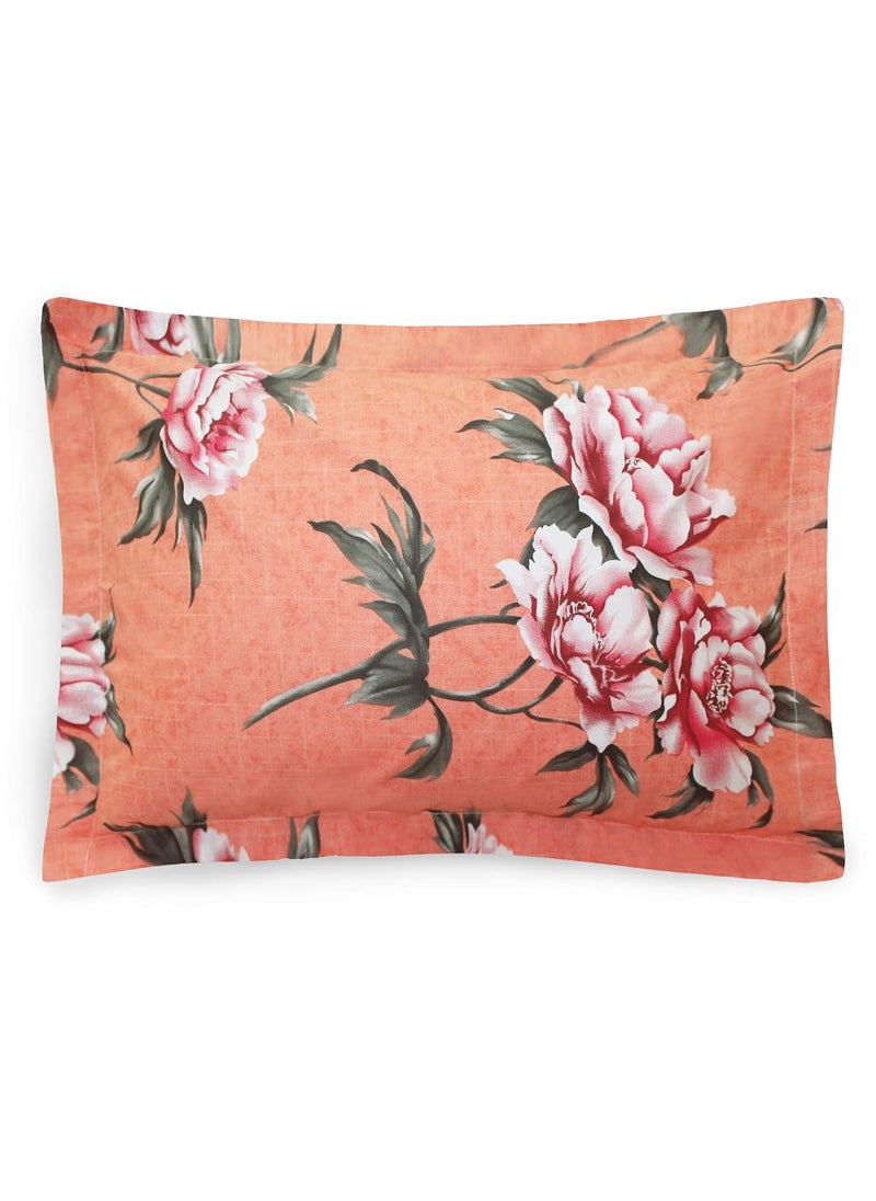 Queenzliving Queenzliving Radiant 144 TC Cotton King Size Bed Sheet with 2 Pillow Covers Orange  - Image 5