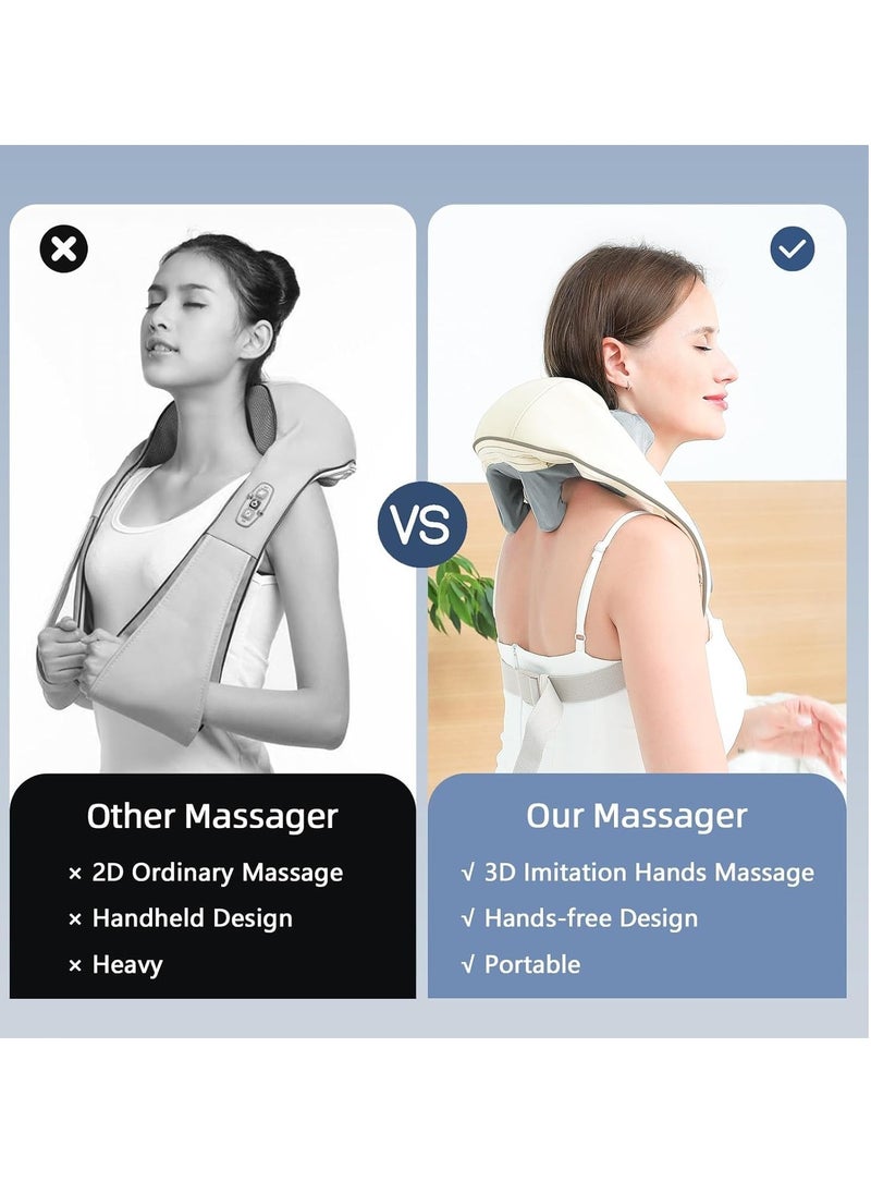 SYOSI Neck and Shoulder Massager, Intelligent Wireless Neck Shoulder Back Massager, Portable Shiatsu Neck and Shoulder Massager with Heat and Two Massage Modes, for Neck Pain, Shoulder Muscle Relief  - Image 3