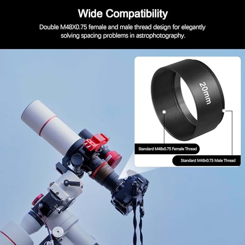 Astromania Astronomical 2"/M48-extension Tube Kit for Cameras and eyepieces - Length 5mm 8mm 10mm 20mm 30mm - M48x0.75 on Both Sides - Image 3