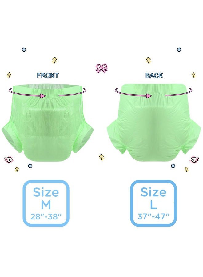 CutiePlusU Disposable Adult Diaper Heavy Absorption Dry Surface Adult Diapers All Night- Green 10 Pieces (Medium 28"-38") - Image 4