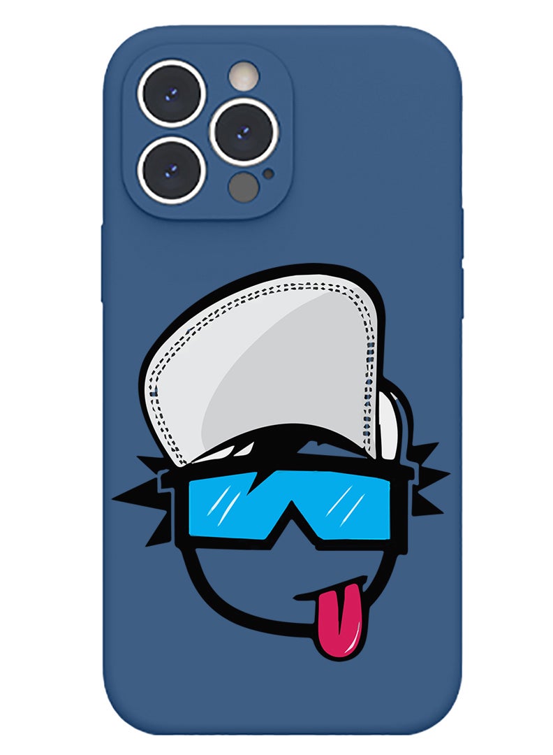 Theodor Protective Slim Fit Case Liquid Silicone Cover with Full Body Protection Anti-Scratch Shockproof Case For iPhone 15 Pro Blue  - Croissant B - Image 1