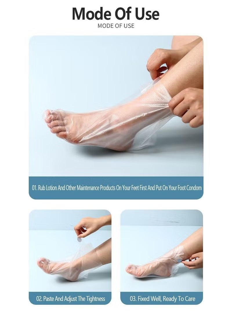 Generic 100 pcs Paraffin Bath Liners for Foot,Disposable Plastic Foot Covers for feet for Foot Moisturizing,Foot Spa Covers for Women, Feet Care Socks,Moisturizing Foot Bags (A-Transparent Color)  - Image 2