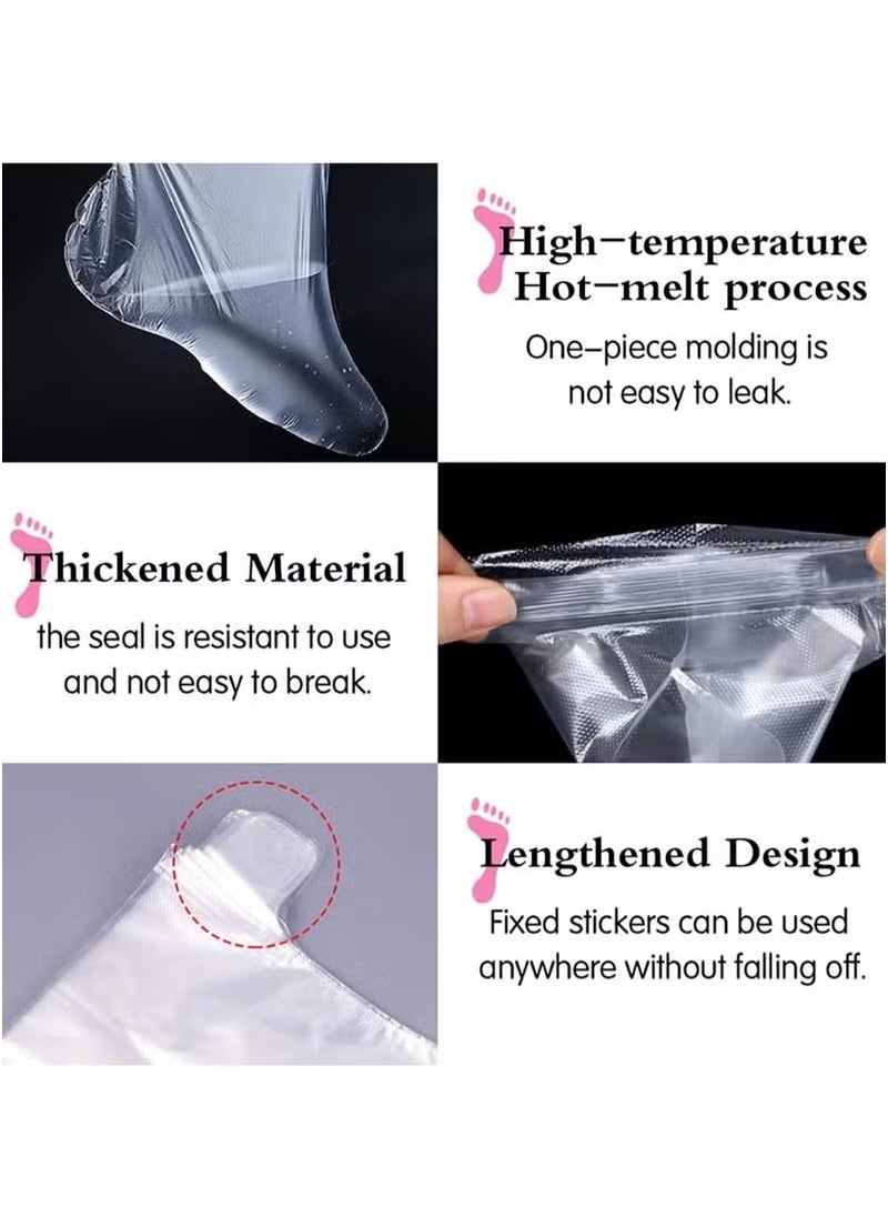 Generic 100 pcs Paraffin Bath Liners for Foot,Disposable Plastic Foot Covers for feet for Foot Moisturizing,Foot Spa Covers for Women, Feet Care Socks,Moisturizing Foot Bags (A-Transparent Color)  - Image 4