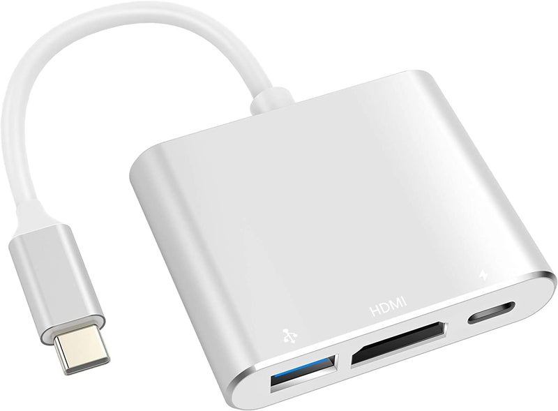 Hatuge USB C Digital AV Multiport Adapter With HDMI 4K 60Hz Output, USB 3.0 & C Fast Charging Ports for Apple MacBook Pro 2016-2023 Air M1 M2 2018-2023, iPad Pro iMac, and More USB-C Devices - Image 1