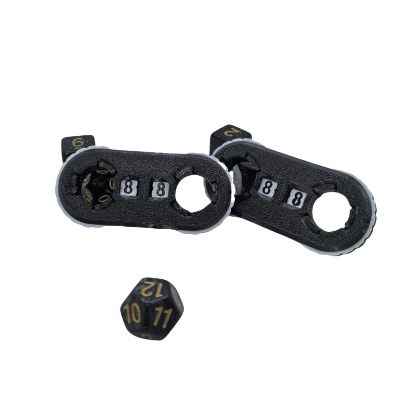 XJPONGC 2 Pack MTG Life Counter HP Tracker with Tracking Card SlotMTG Tabletop RPGnot inclouded dice Inside Dungeons and Dragons2 Pack Black White - Image 3