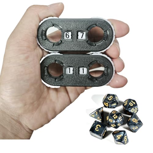 XJPONGC 2 Pack MTG Life Counter HP Tracker with Tracking Card SlotMTG Tabletop RPGnot inclouded dice Inside Dungeons and Dragons2 Pack Black White - Image 5