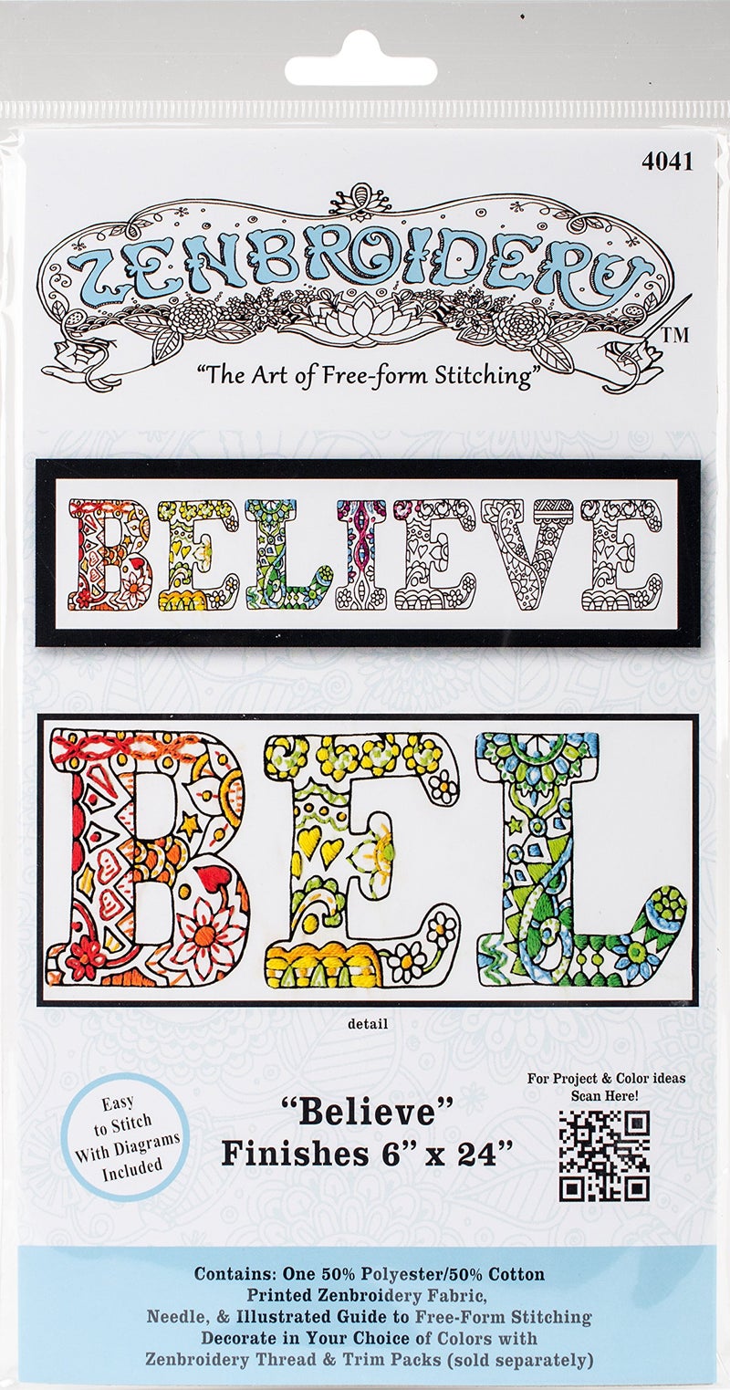 Design Works Zenbroidery Kit, Believe - Image 4