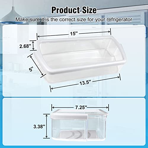 M Motico [2 PACK]W10321304 Refrigerator Door Shelf Replacement Compatible with Whirlpool Fridge Door Bin WRS325FDAM01, WRS325FDAM02, WRS325FDAM04, ED5FVGXWS07 - Replace WPW10321304,AP6019471, 2179574, 2179575 - Image 4