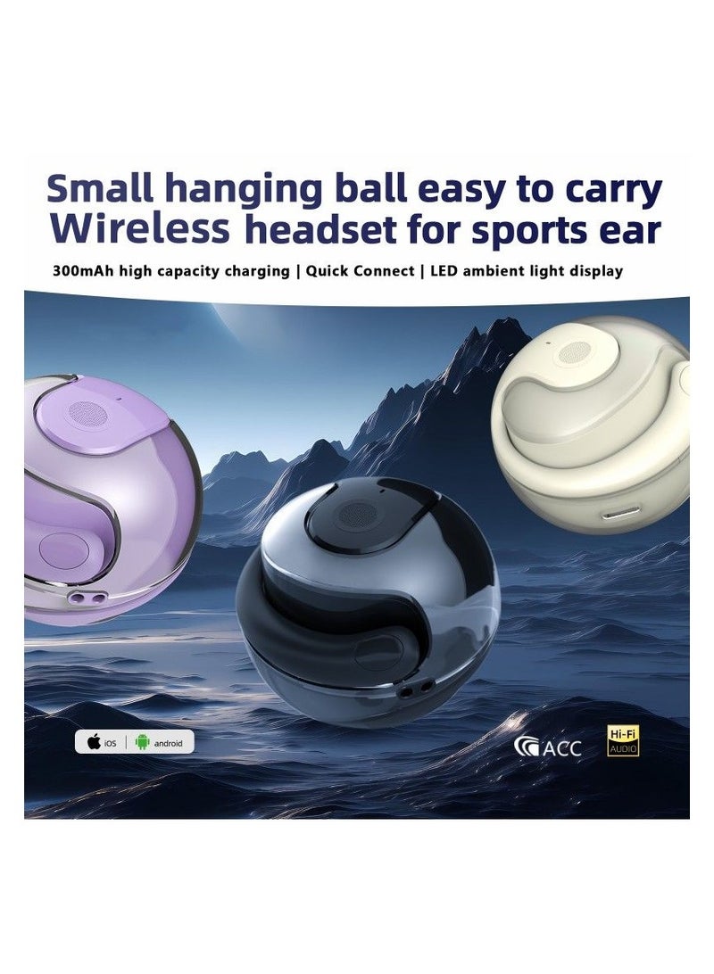 Arabest JM13 Bluetooth Headset – Hanging Ear, V5.4, beige/cream - Image 3