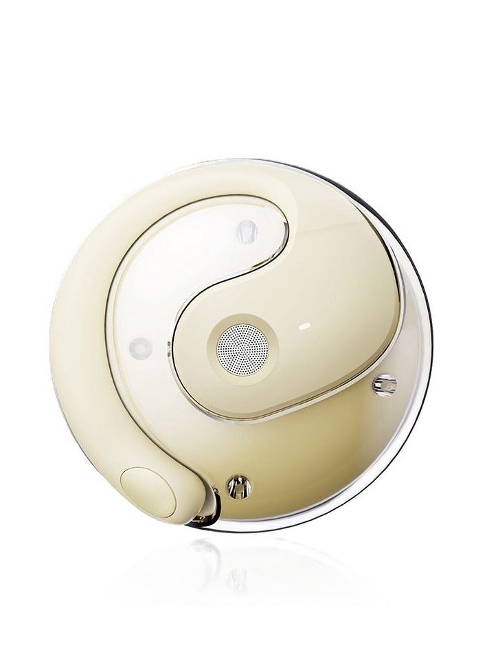 Arabest JM13 Bluetooth Headset – Hanging Ear, V5.4, beige/cream - Image 1