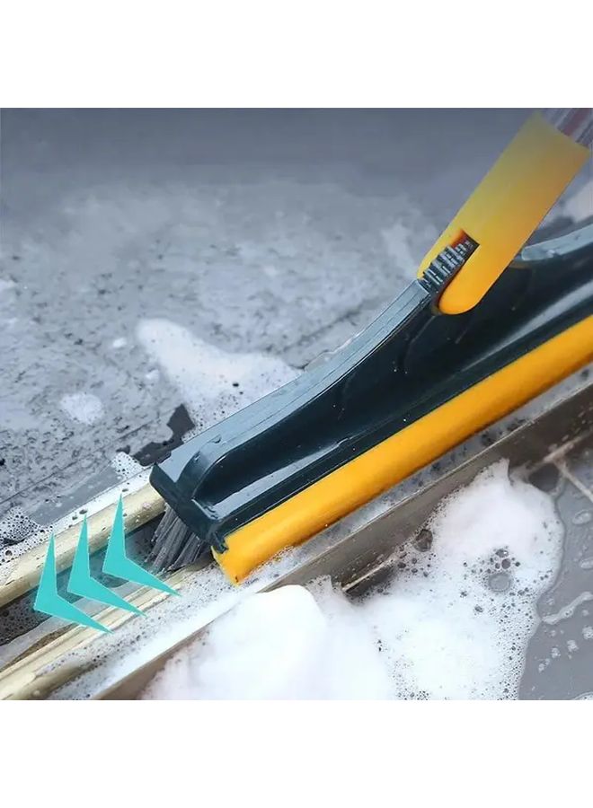 2 in 1 Rotating Floor Scrub Brush and Mop with Long Handle Heavy Duty Stiff Bristle Broom Ergonomic Grip Black Durable Plastic Construction for Bathroom Kitchen Tile Vinyl Linoleum Floors Commercial and Home Use Space Saving Design Easy Storage Multi Surface Floor Cleaner - Image 3
