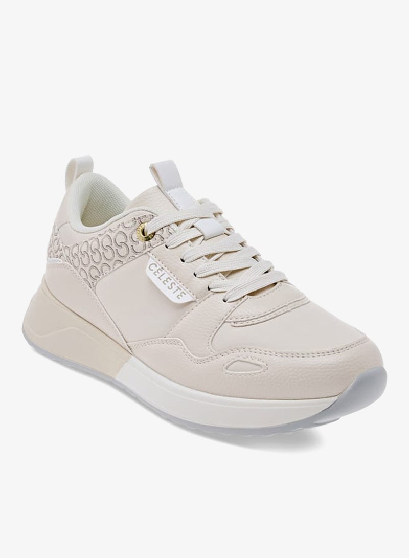 سيليست سنيكرز نسائي بطبعة شعار مع إغلاق برباط - Image 2