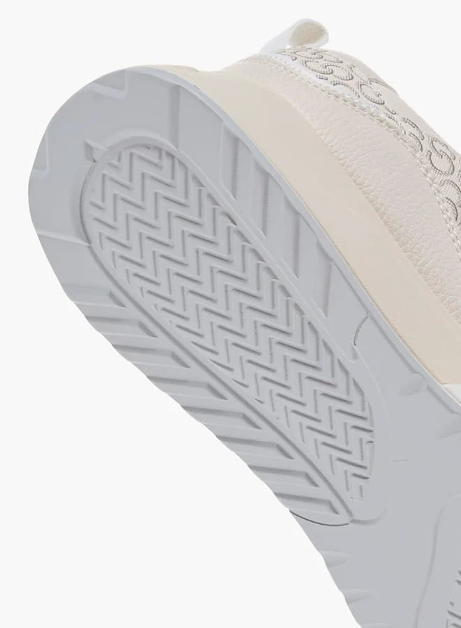 سيليست Women's Monogram Print Sneakers with Lace-Up Closure