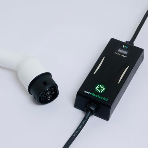ZFP ZeroFootprint 3.5 kW Portable EV Car Charger | Display Screen | 16A Type 2 AC | IP65 Waterproof | Standard 3-pin Plug | 5m Cable | All Protections | Adjustable Current | Upto 5-yr Warranty* - Image 1